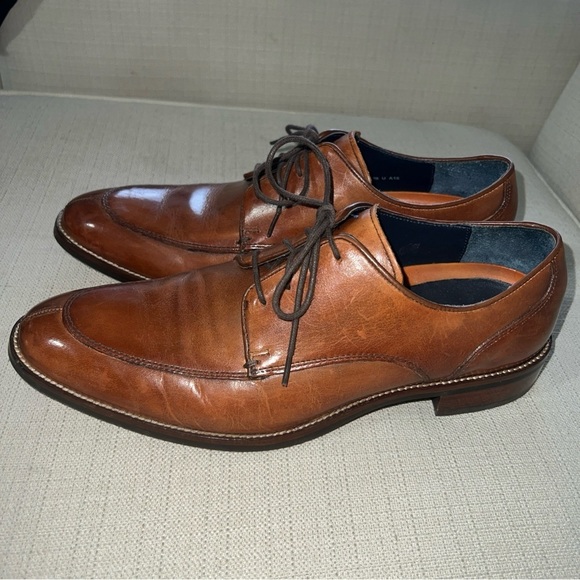 Cole Haan Lenox Hill Men’s 9M Split Toe Oxford Tan Leather Dress Shoes C11629 - Picture 5 of 11